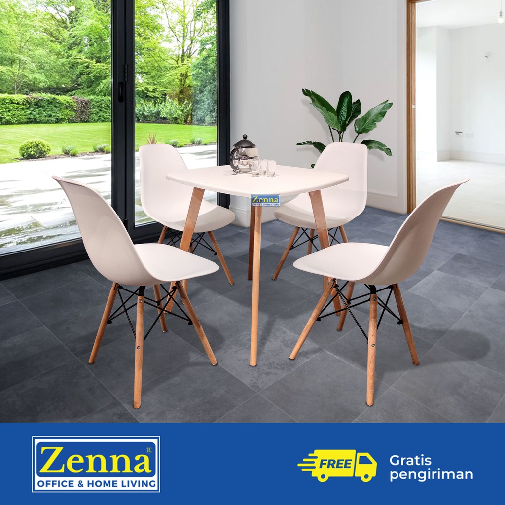 Zenna dining set / meja makan minimalis / meja makan scandinavian