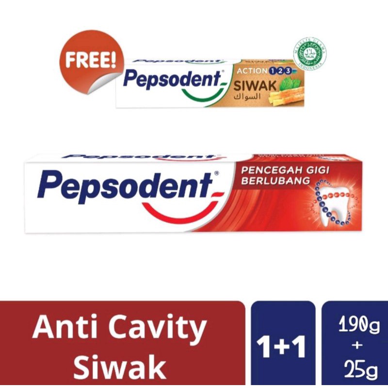 (PROMO) PEPSODENT WHITE 190 gr (GRATIS) PEPSODENT SIWAK 25 gr