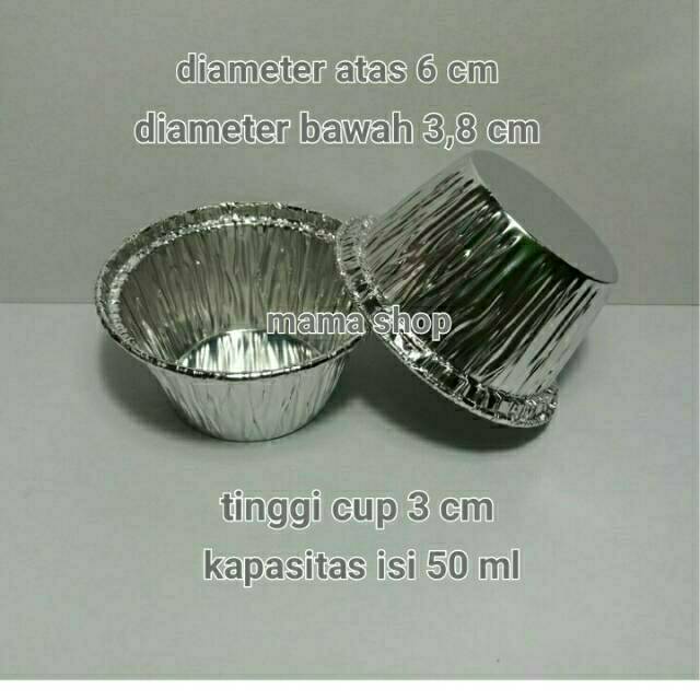 24 Cup Aluminium Foil Kotak Kecil maupun Bulat Kecil untuk Macaroni panggang dan lain lain