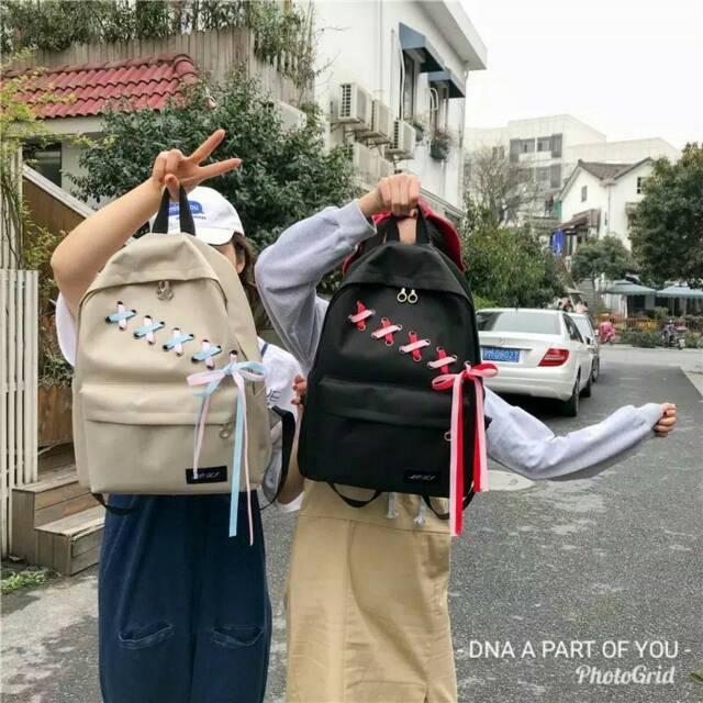 Ready stok backpack pita silang tas ransel wanita fashion mewah harga murah