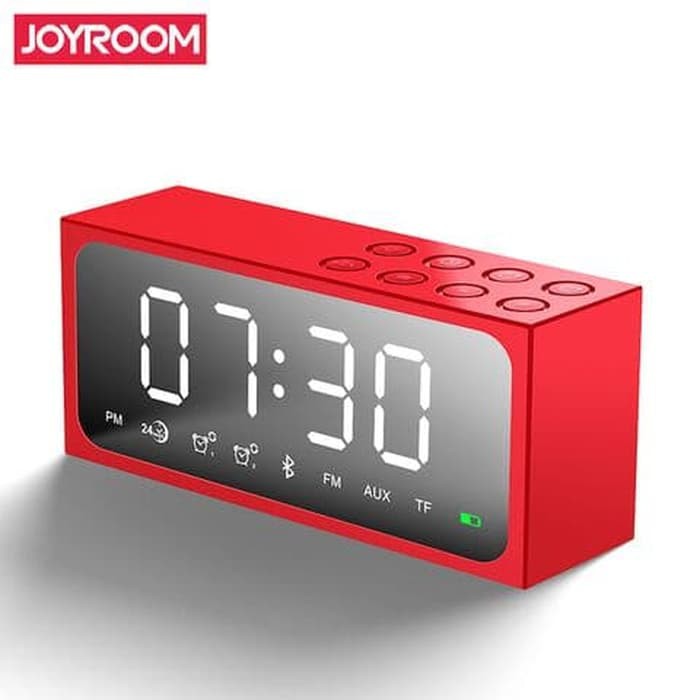 JOYROOM Bluetooth Stereo Speaker LED Alarm Clock w/Card Slot RED