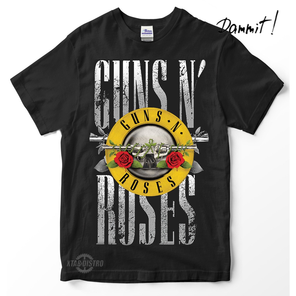 KAOS BAND GUNS N ROSES - KAOS BAND PREMIUM - HITAM - S, M, L, XL, XXL.