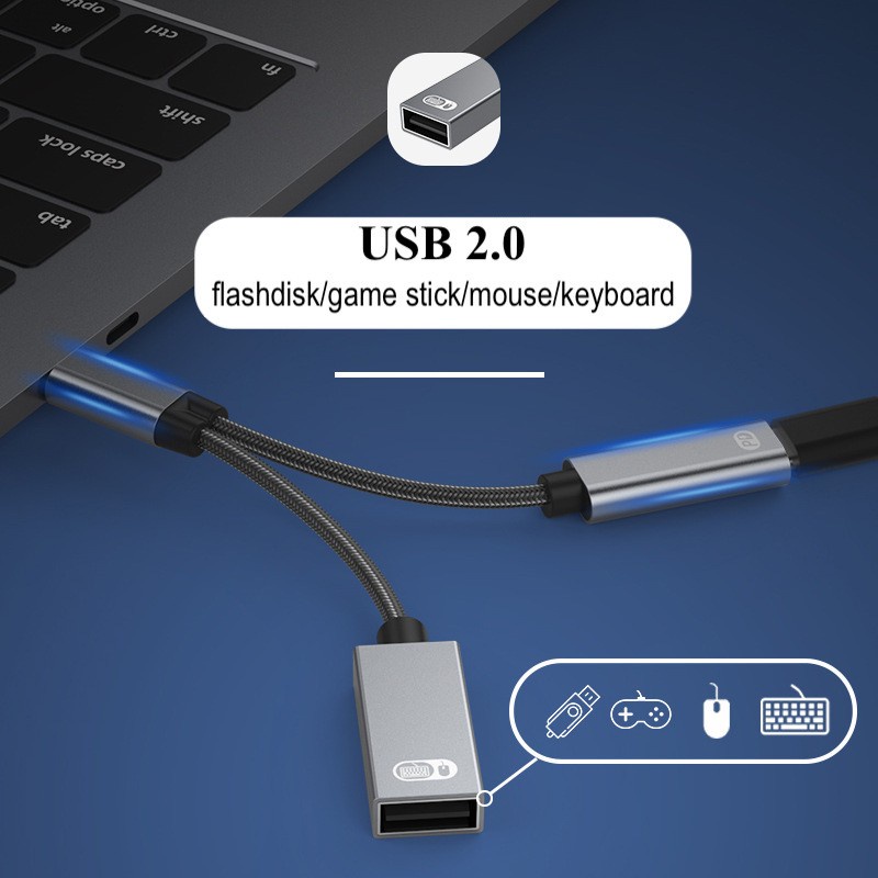 Kinmax USB Type C OTG Adapter 2 in 1 With 60W PD Fast Charging USB Hub