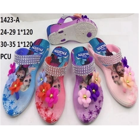 7 7 PROMO SANDAL  ANAK JELLY  FROZEN BUNGA  TIGA 1423 A 