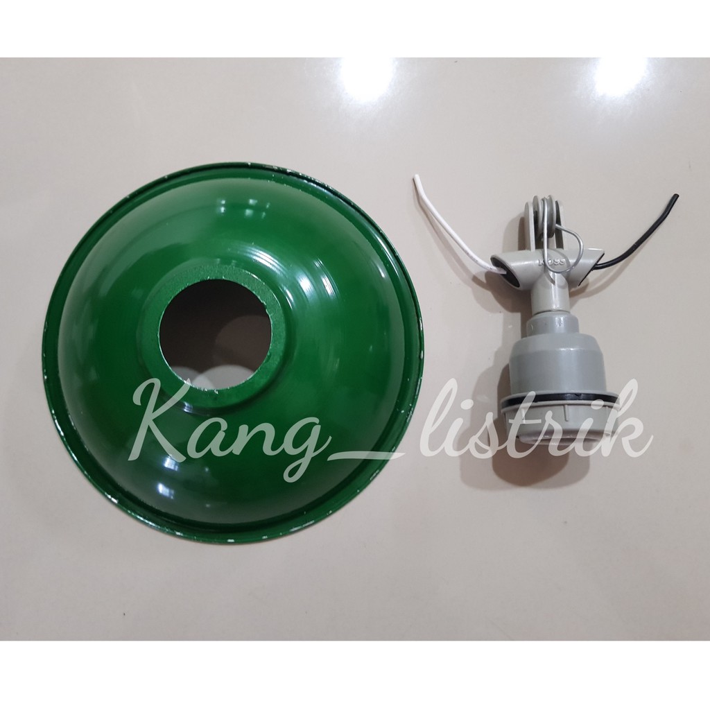 KAP LAMPU GANTUNG/ KAP WD + FITTING GANTUNG E27 uk 18cm KECIL