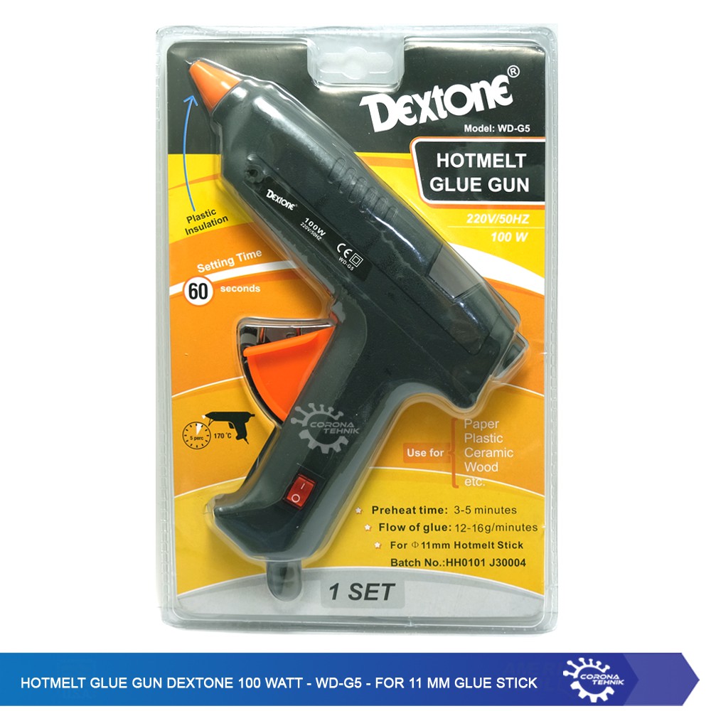 Hotmelt Glue Gun Dextone 100 Watt - WD-G5 - for 11 mm Glue Stick