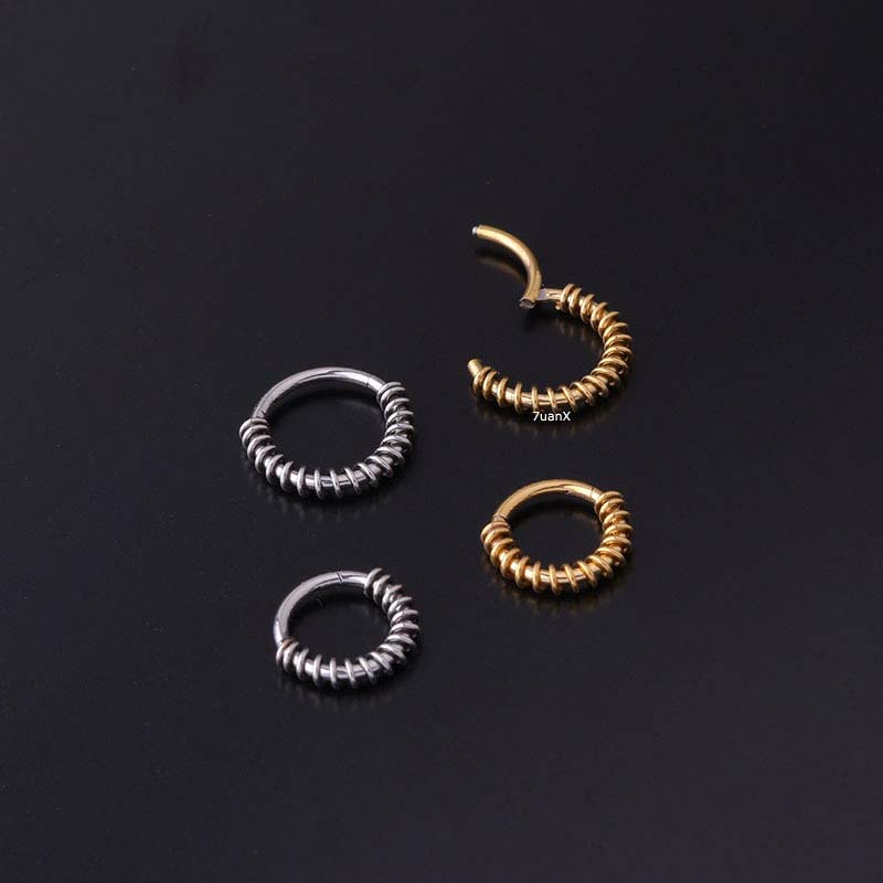 1 Pc Anting Tindik Hidung Bahan Stainless Steel 16 Ukuran 8mm / 10mm Untuk Unisex