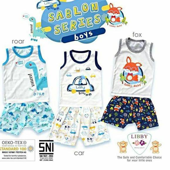 Hot Sell.. Setelan singlet sablon series boy Libby BEST SELLER