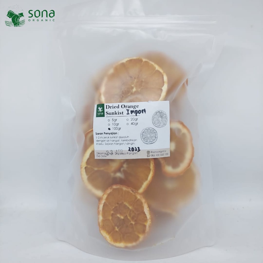 

Dried Orange Import 100 gr - Jeruk Import Iris kering - Sona