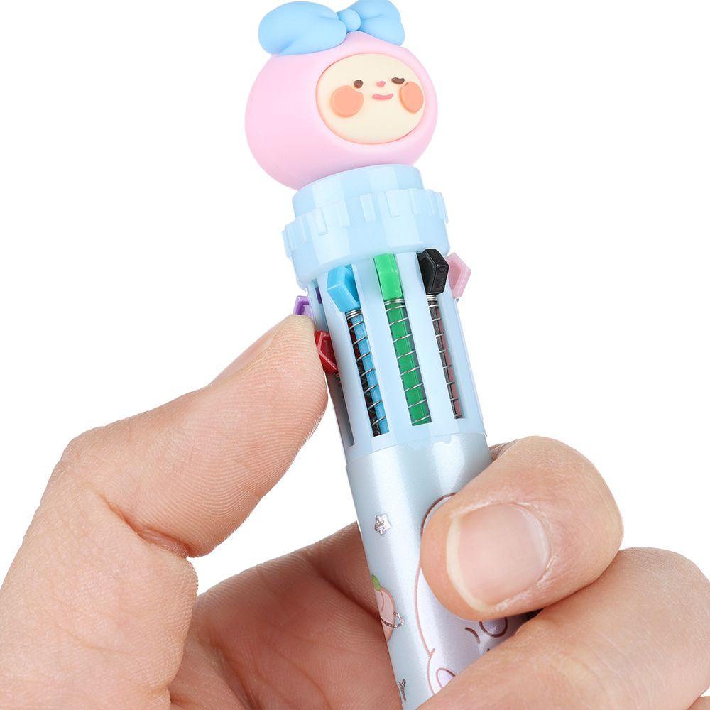 Solighter Set Pulpen Rollerball 10 Warna Motif Kartun Lucu Untuk Stationery Kantor
