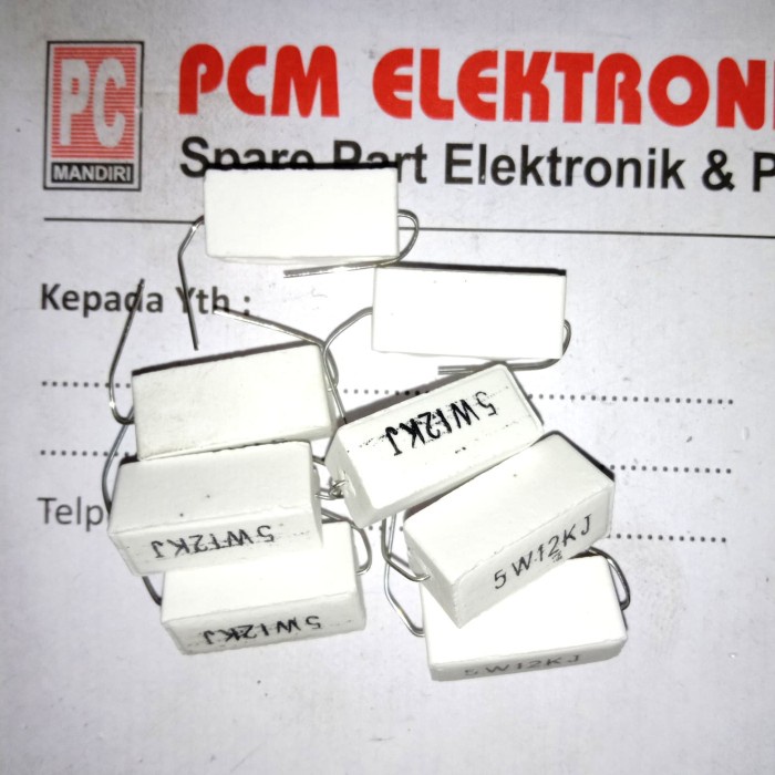 R 12k 12Kohm 12 K 5w 5watt 5 watt Resistor Kapur - ISI 7 PCS