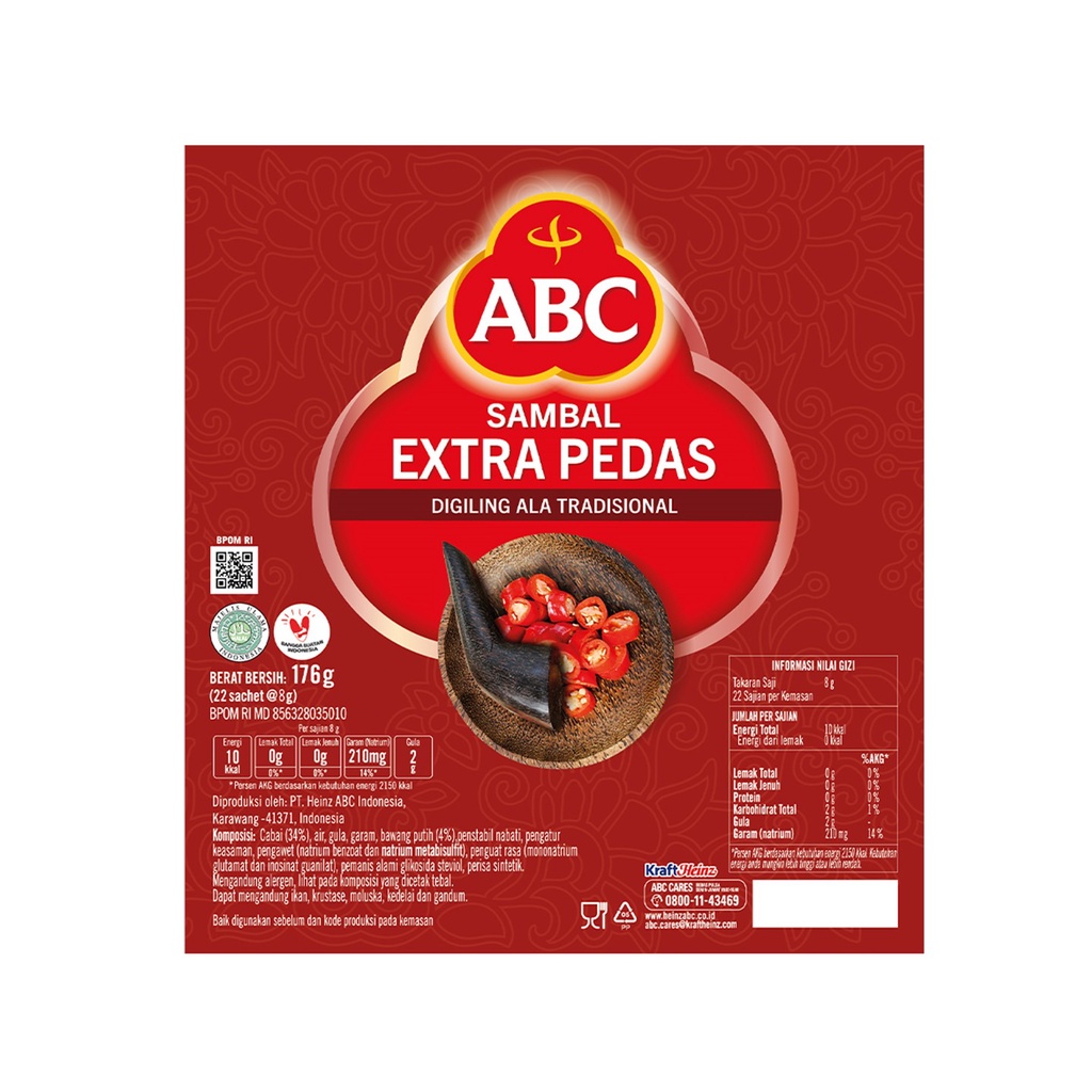 ABC Saus Sambal Extra Pedas 66 x 8g