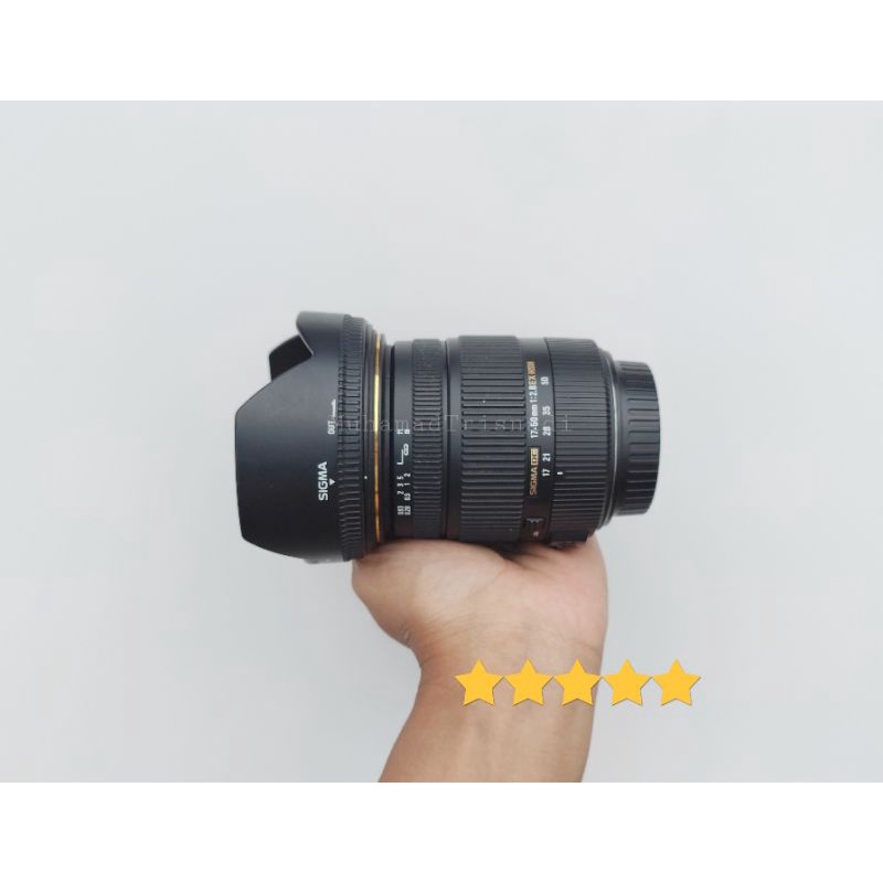 Lensa Wide Sigma 17-50mm F2.8 EX DC OS HSM Canon For DSLR Hitam Murah