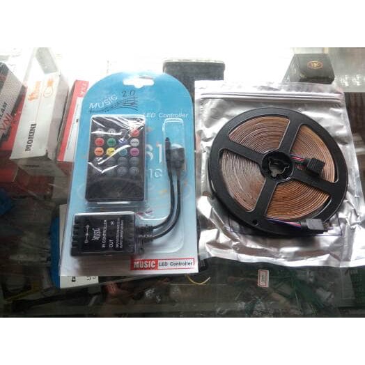 Lampu Led Strip RGB 3528 Remote Sensor Musik Suara Plafon Audio Kolong