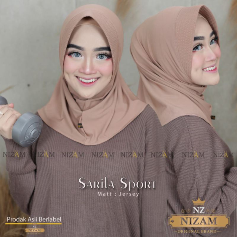 Terbaru BERGO Hijab Instan SIMPLE SARILA SPORT Sporty olahraga PAD ANTEM BY NIZAM SCARF 100%Ori