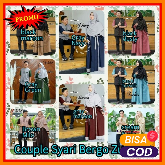 Terlaku Kebaya Batik Couple Burkat Kondangan Brokat Tile Brukat W KT684 Couple Syari Bergo Zukaria