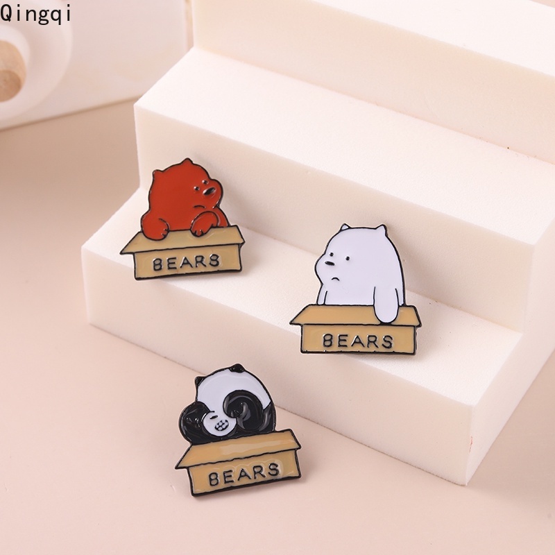 Bros Pin Enamel Desain Kartun Hewan Beruang Panda Untuk Hadiah