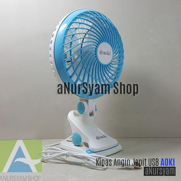 Kipas Angin Jepit USB AOKI (Bisa Duduk dan Tempel) USB Clip Fan anursy44 Ayo Beli