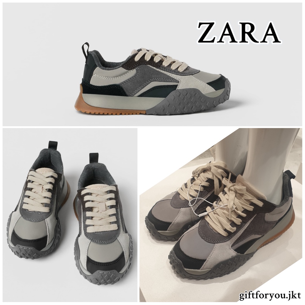 Sepatu Kets Zara Kids Anak Cowok Leather Sneakers Boy Laki-laki Kasual Casual Fashion Shoes Collecti