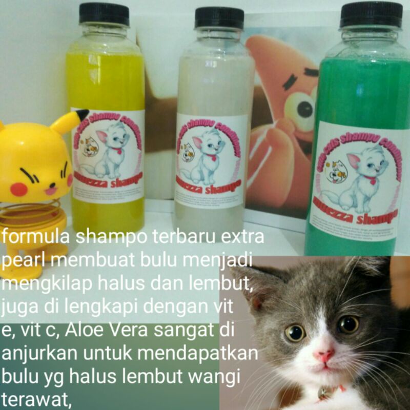 COMBO !!! 3 BOTOL total 750 mili cat sampo ukuran 250 ml untuk kucing anjing sampoo muezza anti kutu jamur tick and flea rontok Angora anggora sampho  mixdome bengal murah terlaris natural obat.