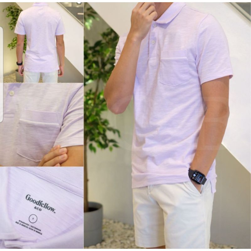 kaos polo GOODFELLOW basic ORIGINAL - crystal violet