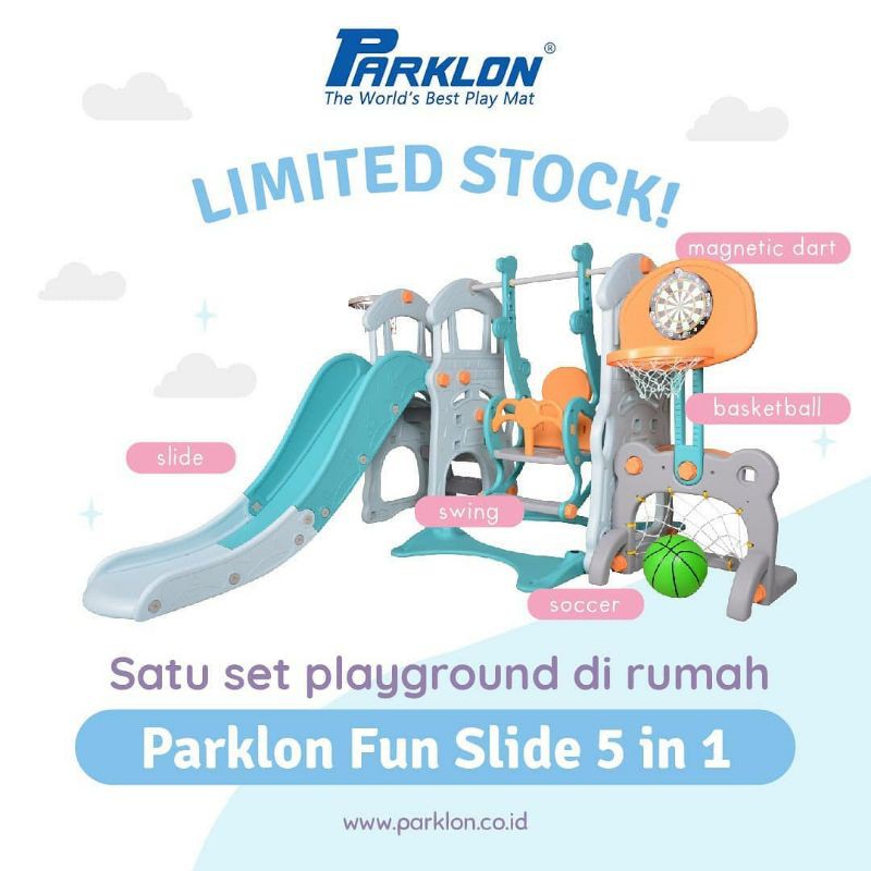 Perosotan luncuran anak dan ayunan Parklon Fun Slide 5 in 1