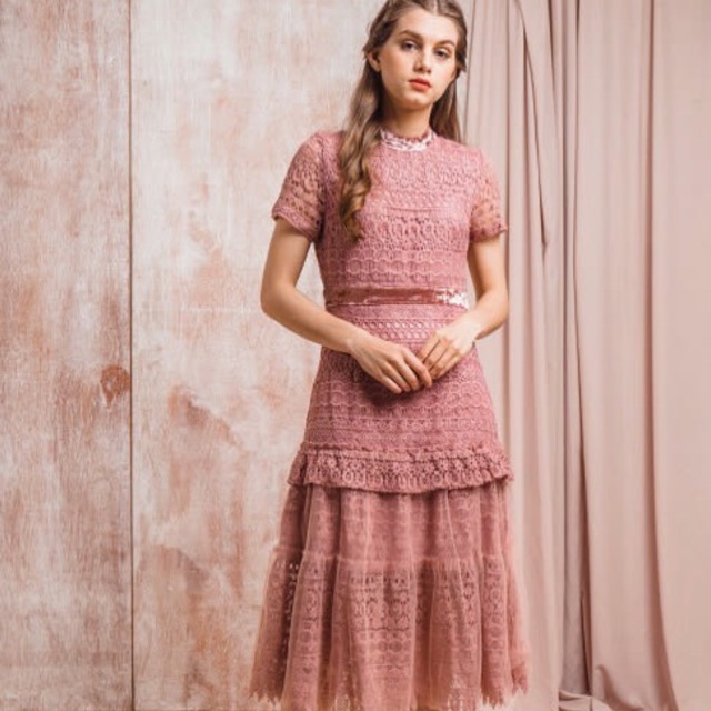 Amber Dress ( dress pink panjang ) long dress pink