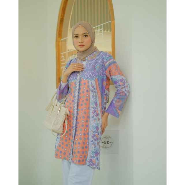 TUNIK BATIK MODERN SOFTCOLOR JASMINE TERBARU || ATASAN WANITA || M-L-XL-XXL-XXXL