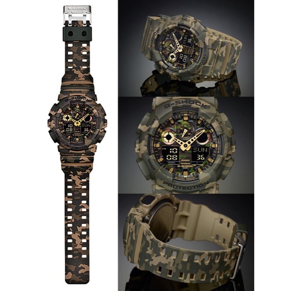 Jam Tangan Pria Merk Casio Gshock Type GA 100 loreng Army