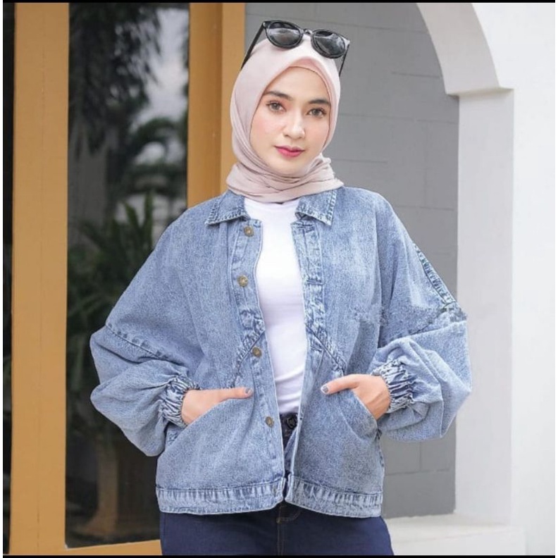 JAKET JEANS OVER SIZE SEMI BALON / VINTAGE BAGGY JAKET JEANS OVERSIZE WANITA