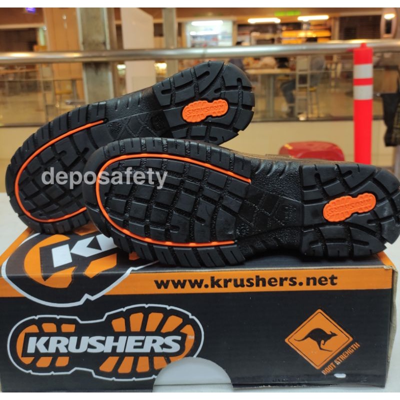 Safety Shoes KRUSHERS Texas Brown Black - Sepatu Safety Krusers Texas Coklat Dan Hitam ORIGINAL 100%