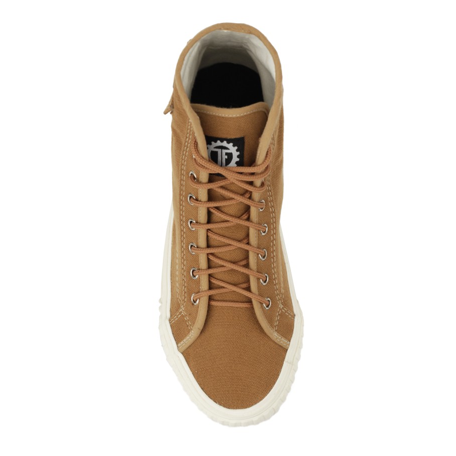 Harvey High Brown | 39-44 | Sneakers Pria Canvas Coklat High Hi Strap Simpel Laki Casual Velcro | FORIND x Tragen