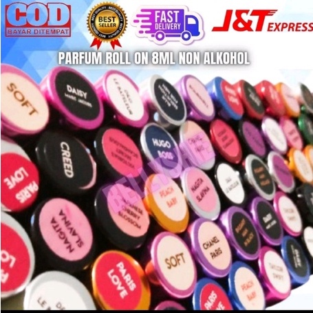 (50 Varian) Parfum Roll On Non Alkohol Thailand 8ml (Cocok DIgunakan untuk beribadah)