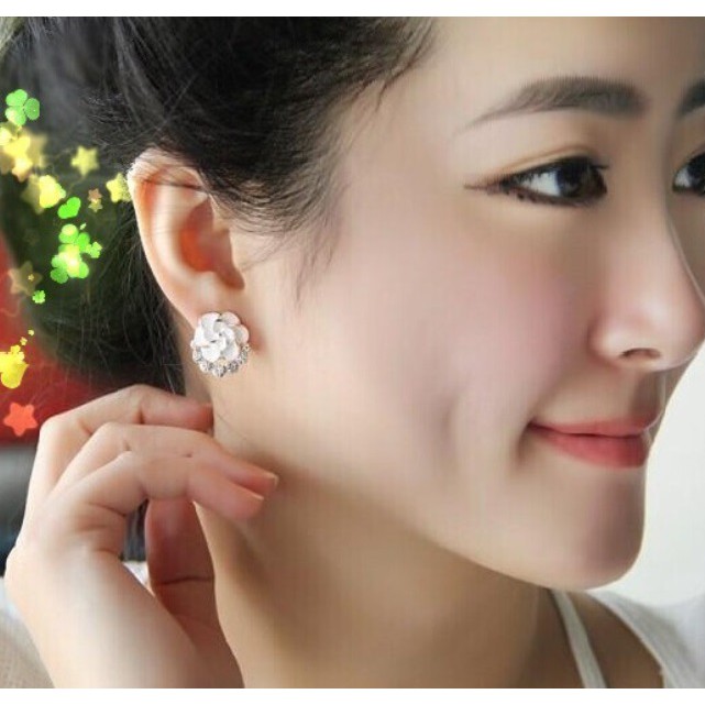 Anting Wanita E182 ROSE Women Stud Earrings Giwang Tusuk Cewe Korea Fashion Korean Style Berlian