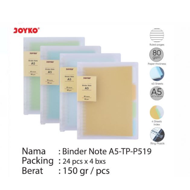 

Nikmati Binder Note Joyko Cover Transparan A5/B5 Berkualitas