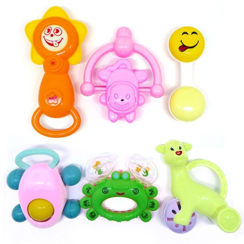 Handbell Shaker Toys Mainan Kerincingan Bayi isi 4