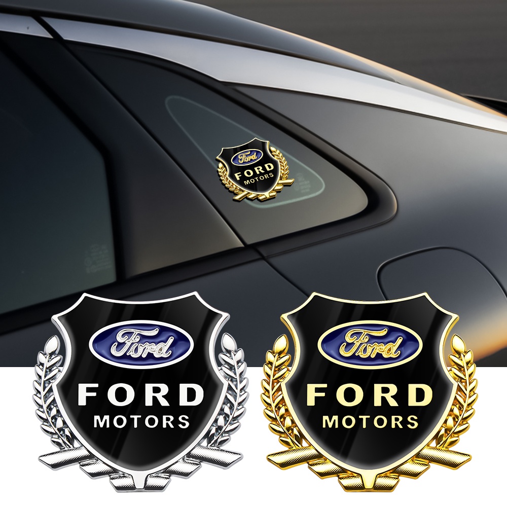 2pcs Stiker Emblem / Badge Metal 3D Untuk Ford Focus Fiesta Ranger Mondeo Fusion Ka