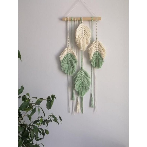 READY STOK) macrame hiasan daun mix / macrame wall hanging (HD 032)