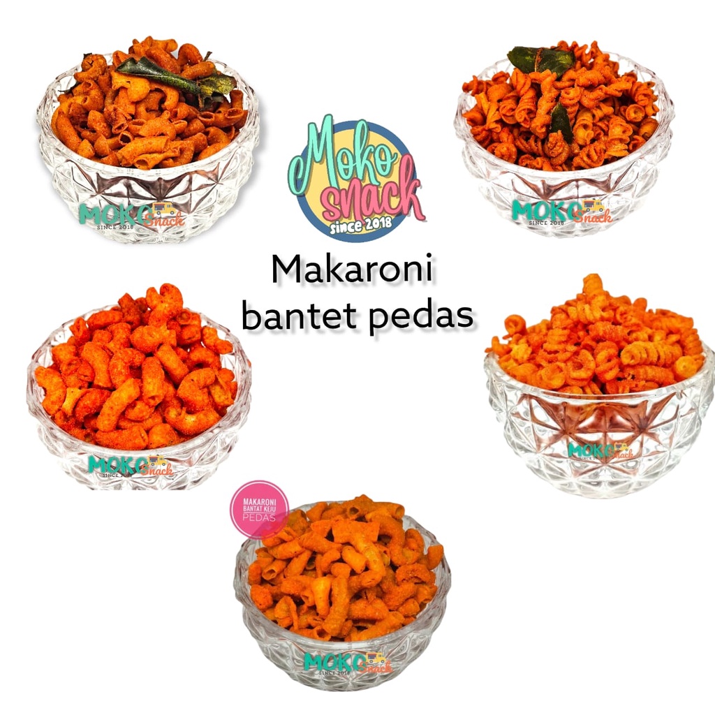 

Makaroni Bantet aneka Rasa Pedas pipa , ulir, pedas manis dan daun jeruk 250 gr