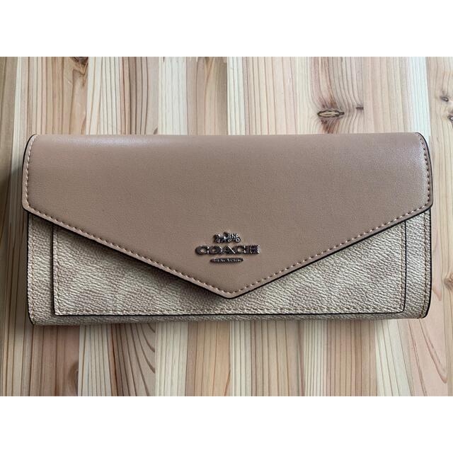 31547 coach Slim Envelope Wallet In Canvas Signature Women Fold Long Zip Purse Dompet Wanita