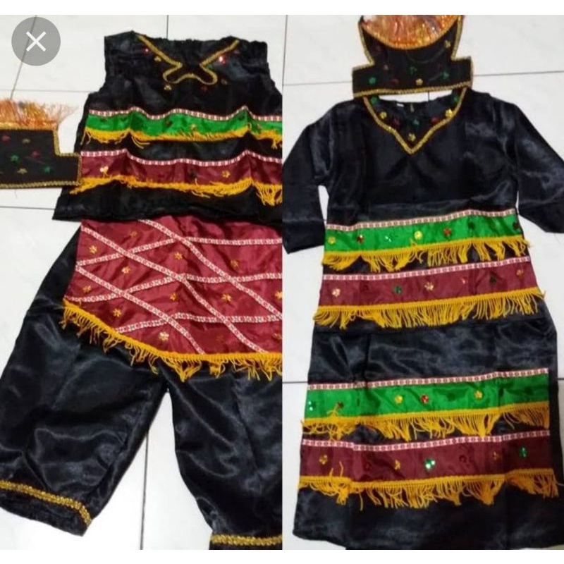 baju adat Papua anak hitam laki laki atau perempuan size S,M,L,,XXL