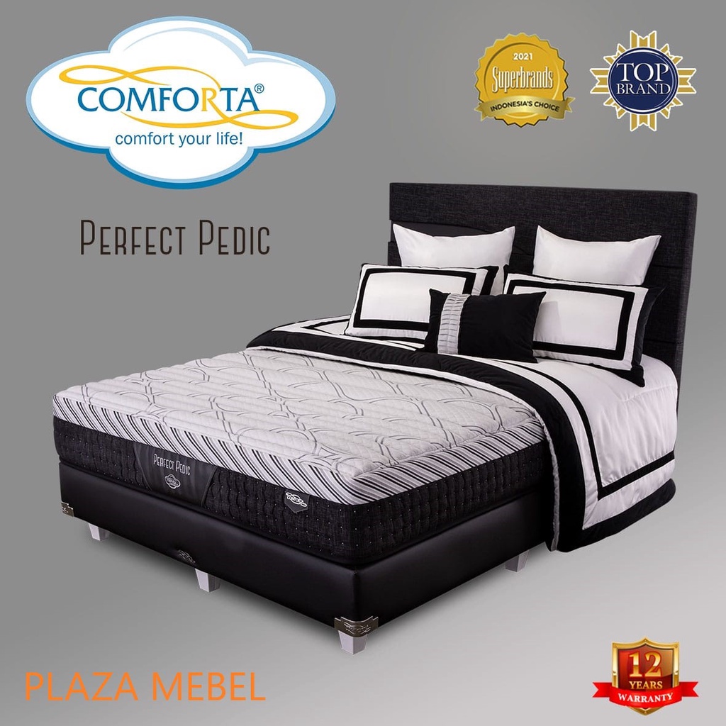SET Kasur Perfect Pedic Comforta Spring Bed LATEX Kesehatan FULLSET