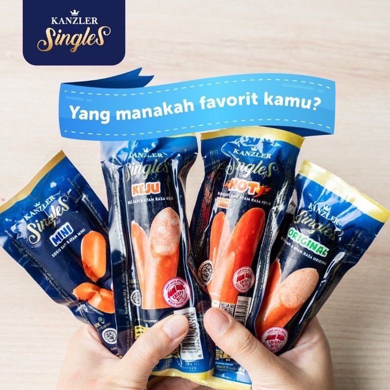 

KANZLER Sausage Singles Pcs 65gr (Semua Rasa)