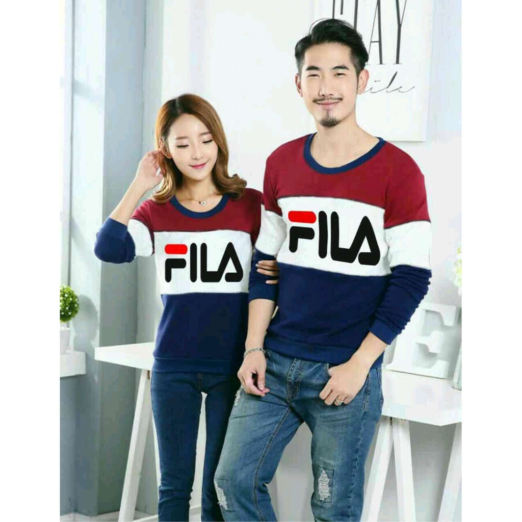 Paling Murah Kaos Couple Baju Couple Lengan Panjang Murah Fila Combi Shopee Indonesia