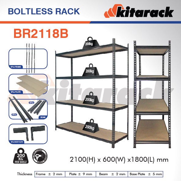 BR2118B KITARACK BOLTLESS RACK 2100 x 600 x 1800mm