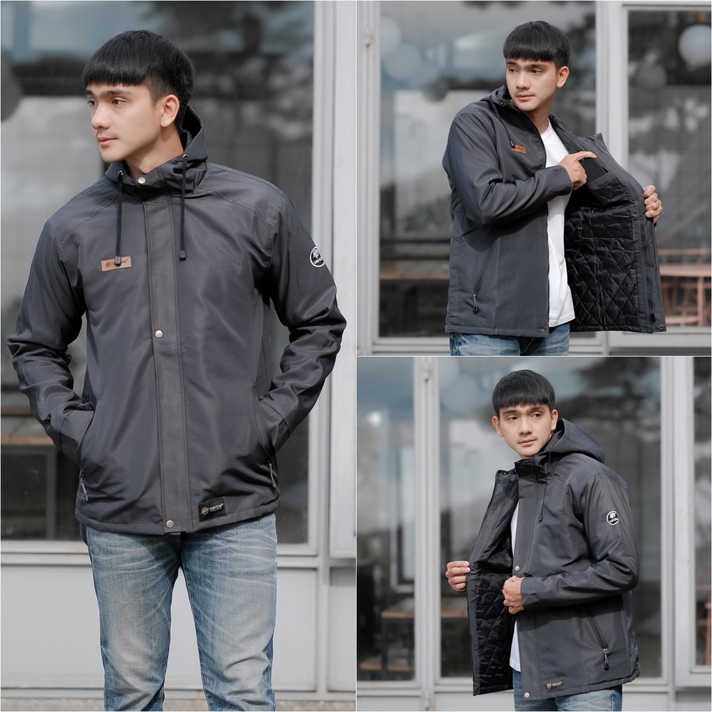 Jaket outdoor pria tahan angin