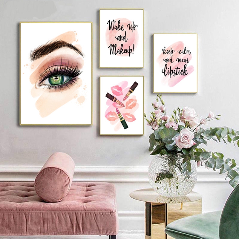 Perfume Fashion Poster Lipstick Makeup Brushes Canvas Prints Art Painting Wall Pictures Beauty Posters No Framed Shopee Indonesia