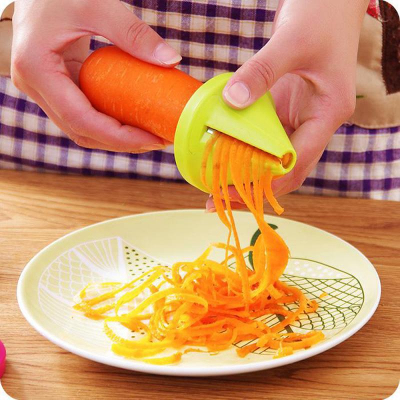 Hot Sale/Kitchen Vegetable Fruit Slicer Shred Device/Pemotong Timun Peeler Twister/Parutan Pemotong Lobak Wortel Spiral/Alat Dapur Gadget