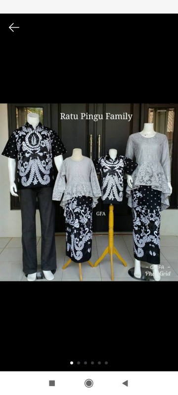 Batik Couple Keluarga Sania Ruffle Ori Ndoro Jowi Dnt Brokat Gurita