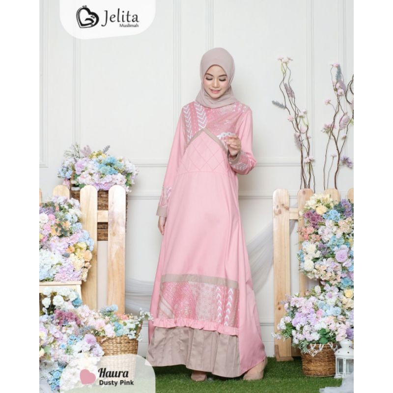 HAURA JELITA MUSLIMAH DRESS JELGANT GAMIS DAILY DRESS